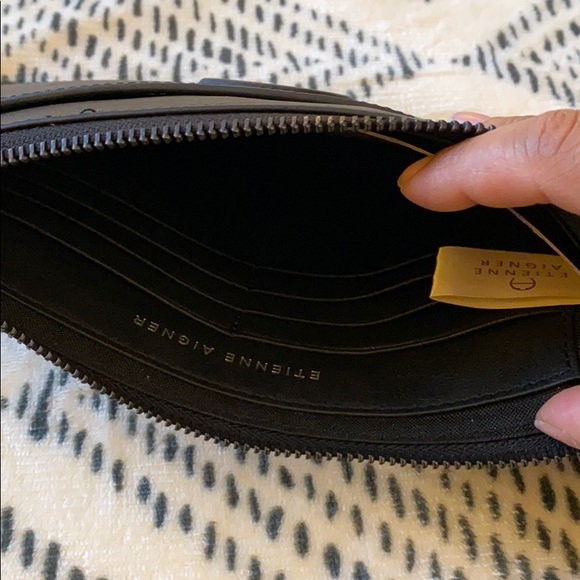 Etienne Aigner Leather Adeline Black Wrislet - Picture 5 of 8